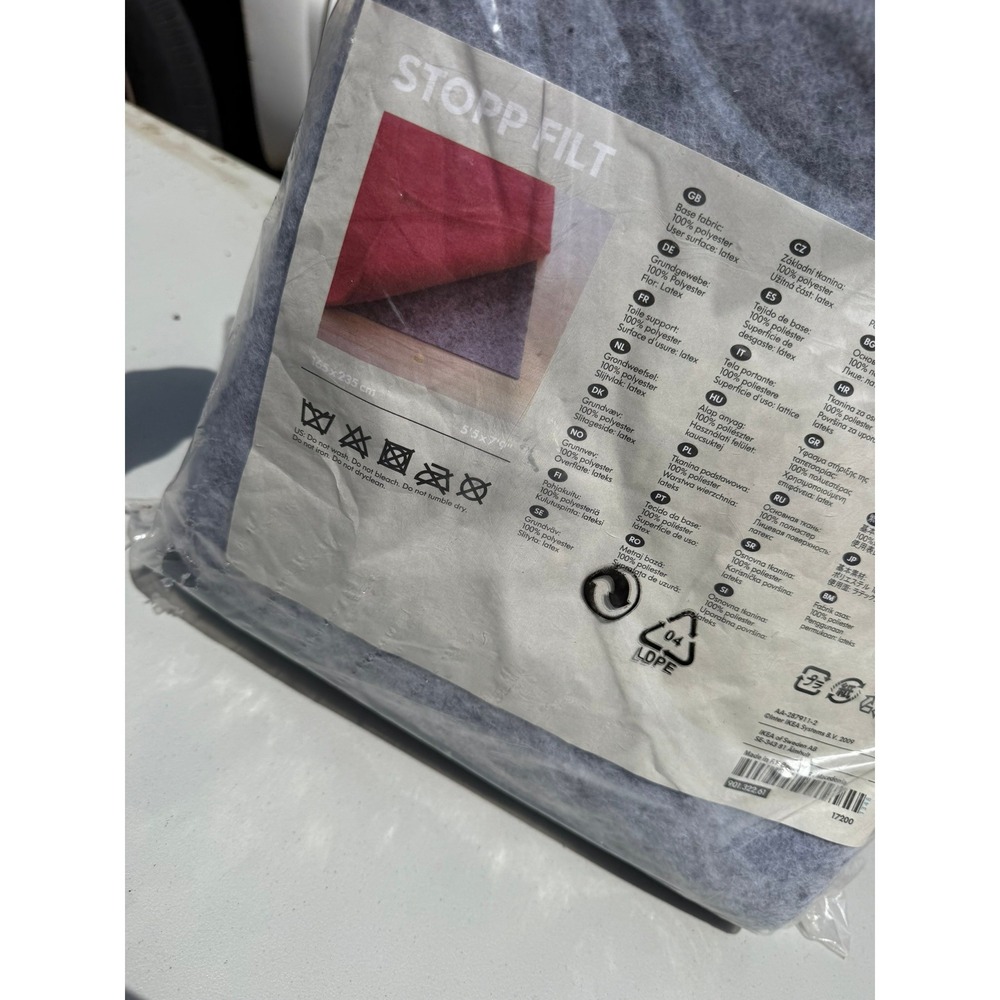 NEW Ikea 901.322.61 Stopp Filt Gray Rug Underlay Anti-Slip 5'5"x7'9" - Picture 3 of 4